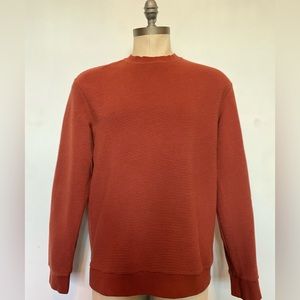 H&M Men’s Regular Fit Ribbed Sweatshirt Size L Rust Red